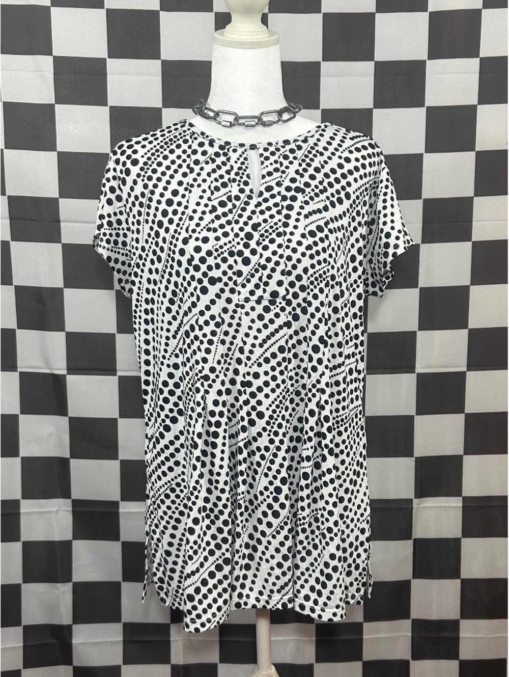 N touch classic polka dot flowy tunic